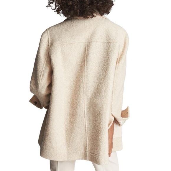 NWT REISS Oversized Boxy Lio Shirt Jacket Shacket in Cream Size 14 US / 18 UK - Picture 3 of 14